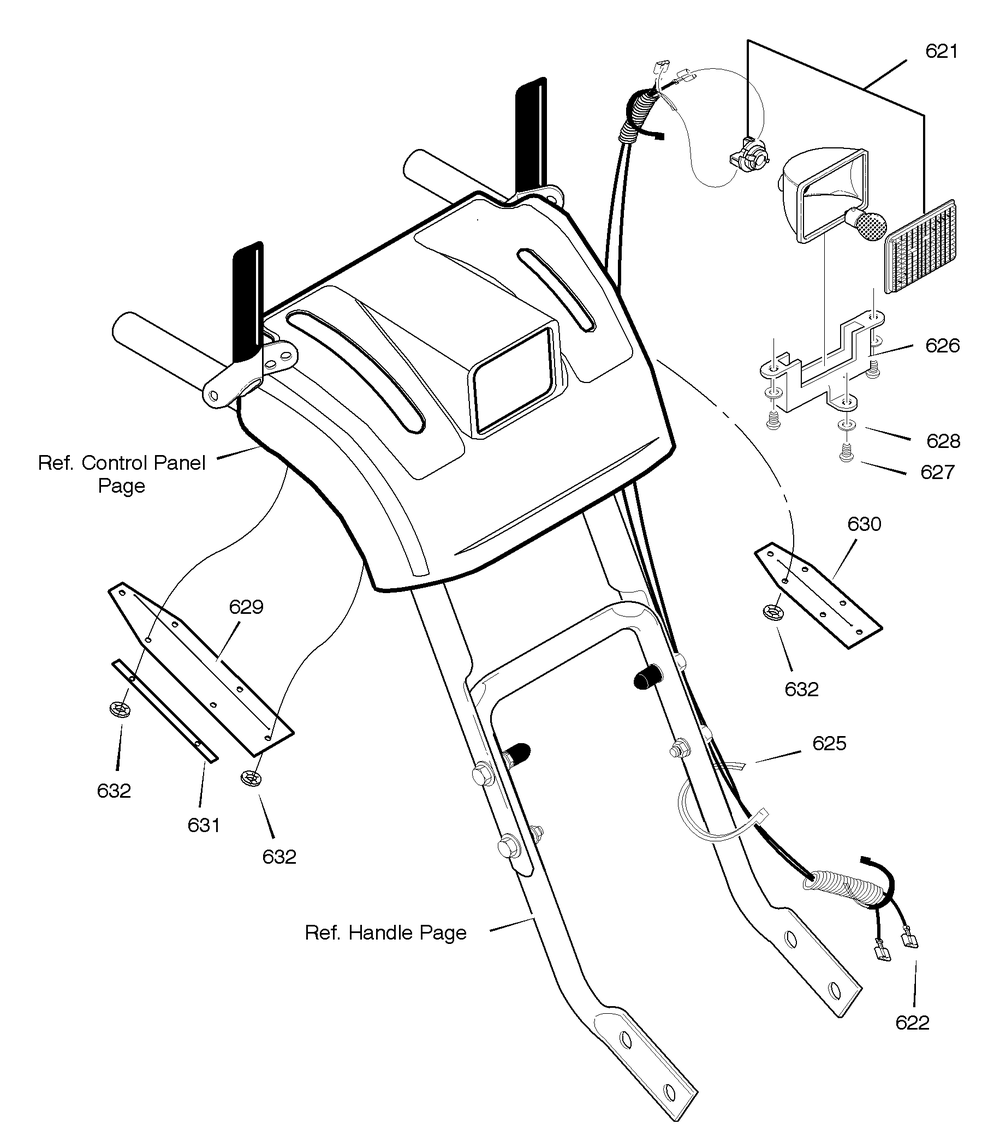 Headlight Diagram and Parts List for C950-52461-0 2004 Briggs and Stratton Snow Blower
